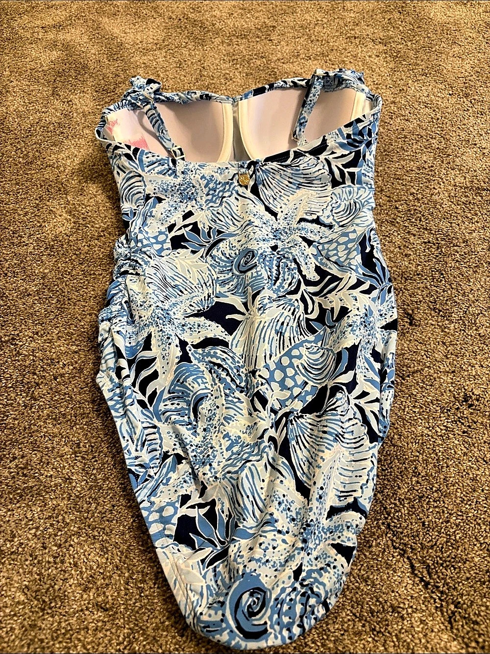 Lilly Pulitzer Lima One-Piece Swimsuit Blue & White, size 8